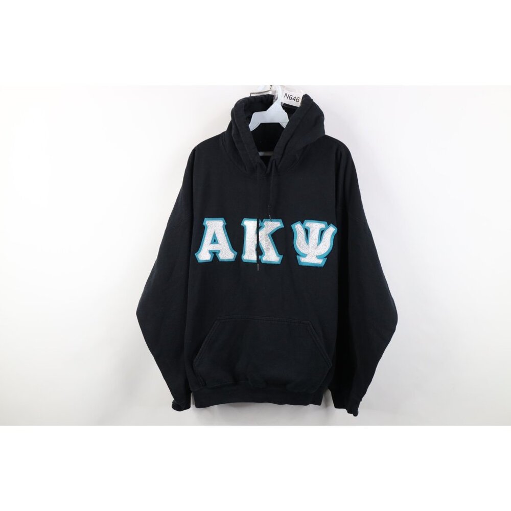 Vintage 90s Y2K Womens 2XL Faded Alpha Kappa Psi Fraternity Hoodie Sweatshirt